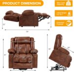 Triple Motor Large Power Lift Recliner Chair for Elderly with Heat and Massage, Lay Flat Lift Chairs for Seniors Infinite Position, Extended Footrest, USB Ports Beige - Image 3